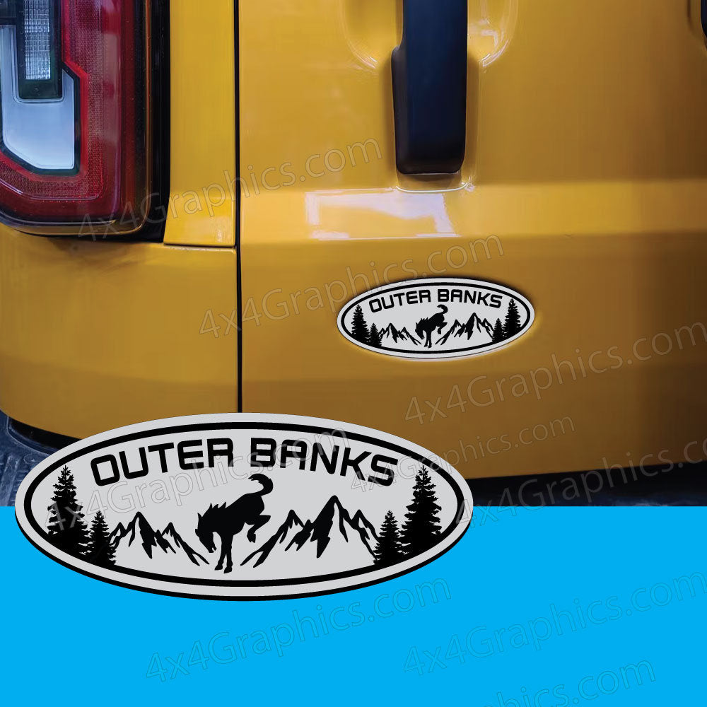 Outer Banks Ford Bronco Full or Sport Oval Emblem Badge Tailgate Door Replacement.
