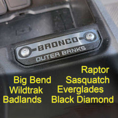 Ford Bronco Center Console Personalized Badge