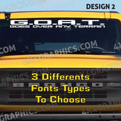 Ford Bronco GOAT Windshield Vinyl Decal