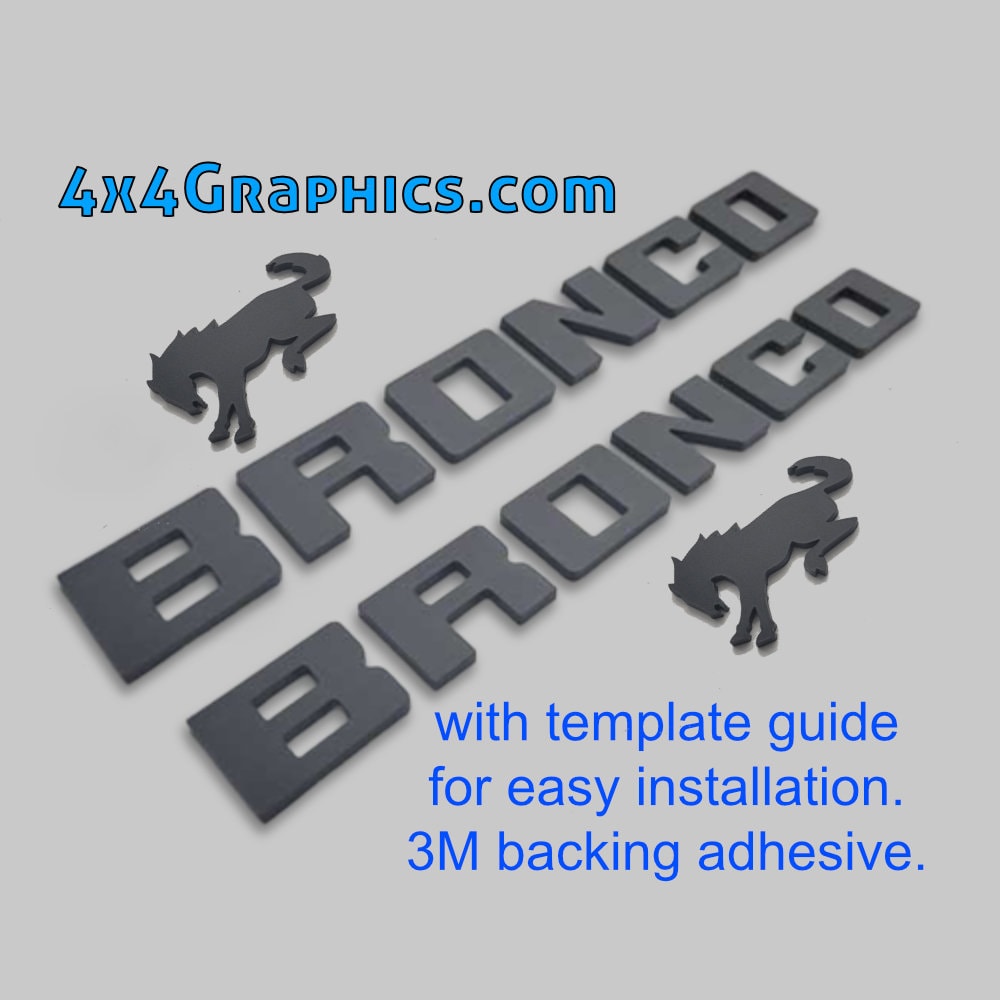 Bronco 3D Raised Emblem Badge Letters (Pair)