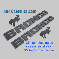 Bronco 3D Raised Emblem Badge Letters (Pair)