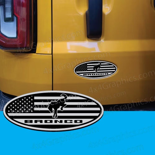 American Flag Ford Bronco Full or Sport Oval Emblem Badge Tailgate Door Replacement.