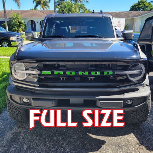 2021+ Ford Bronco Full Size Vinyl Letters Overlay Decal - Front-Grille Full Size