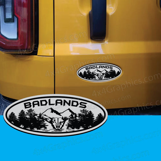 Badlands Ford Bronco Full or Sport Oval Emblem Badge Tailgate Door Replacement.