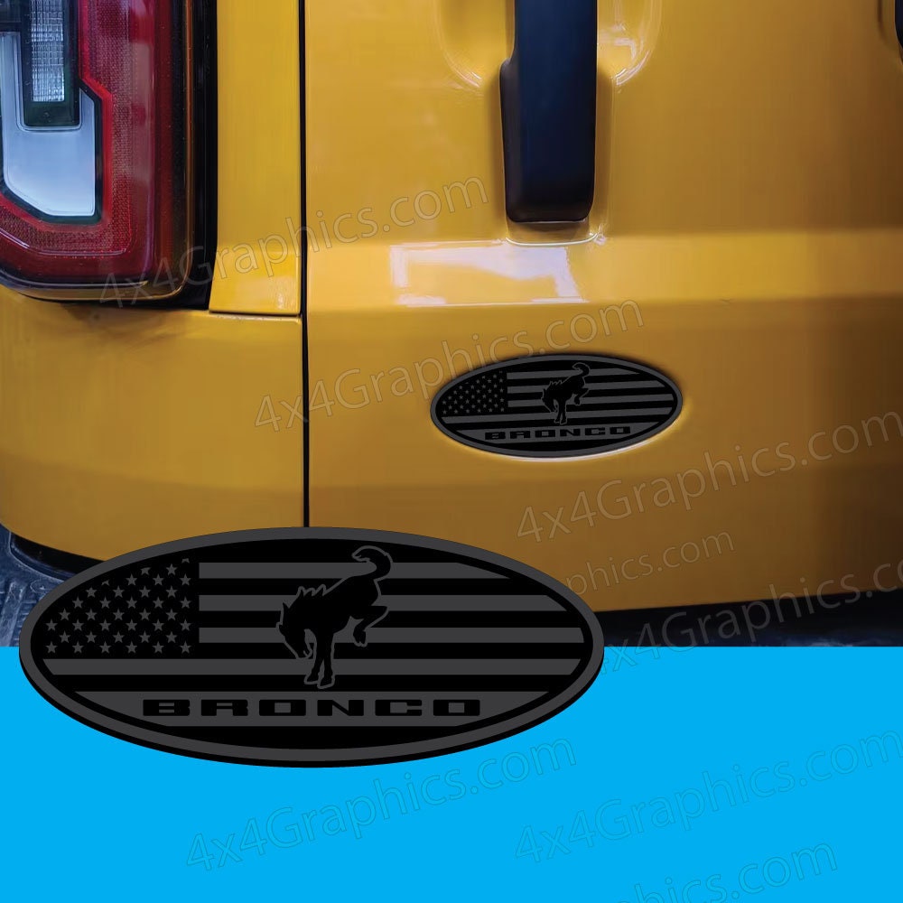 American Flag Ford Bronco Full or Sport Oval Emblem Badge Tailgate Door Replacement.