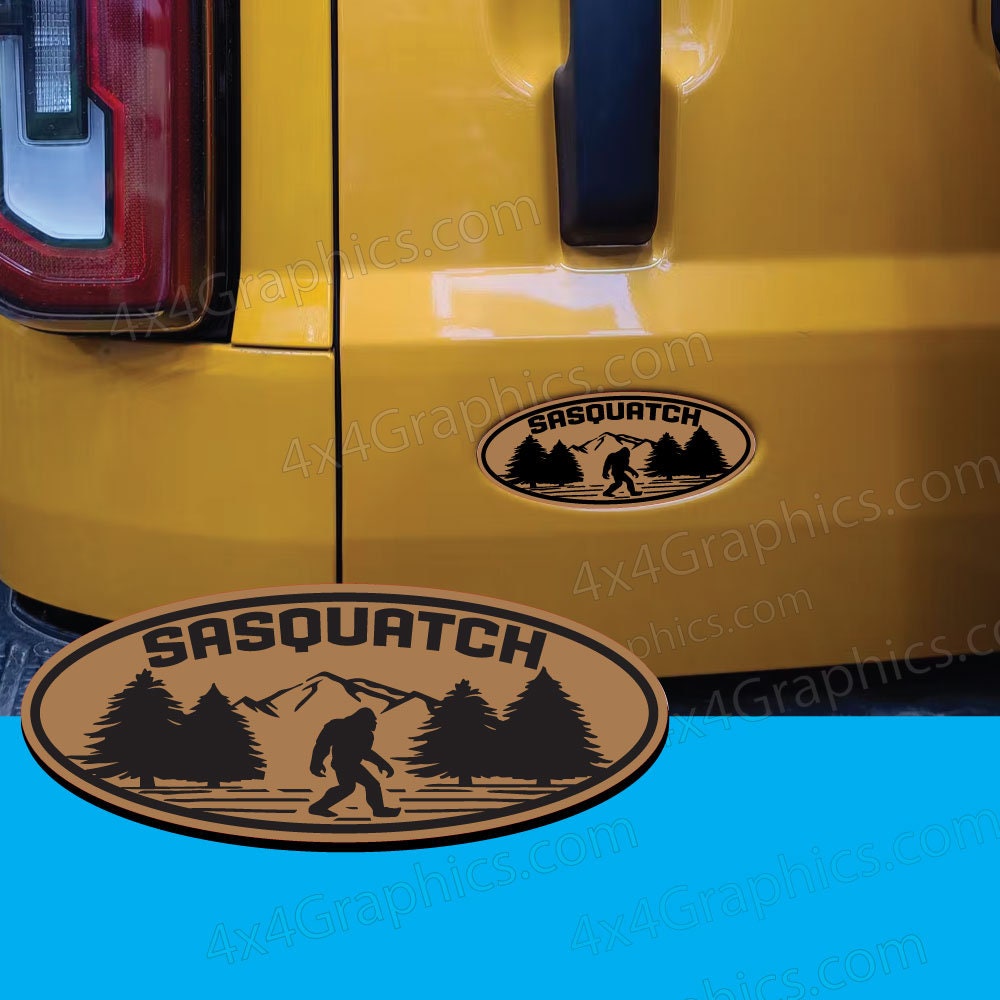 Sasquatch Ford Bronco Full or Sport Oval Emblem Badge Tailgate Door Replacement.