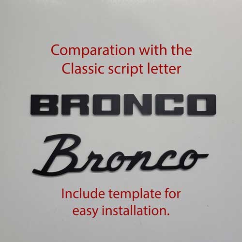 Bronco 3D Raised Emblem Badge Letters (Pair)